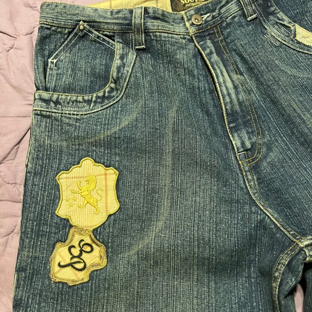 NWT Southpole Authentic Collection Baggy Jeans Embroidered Crest Mens 36x34